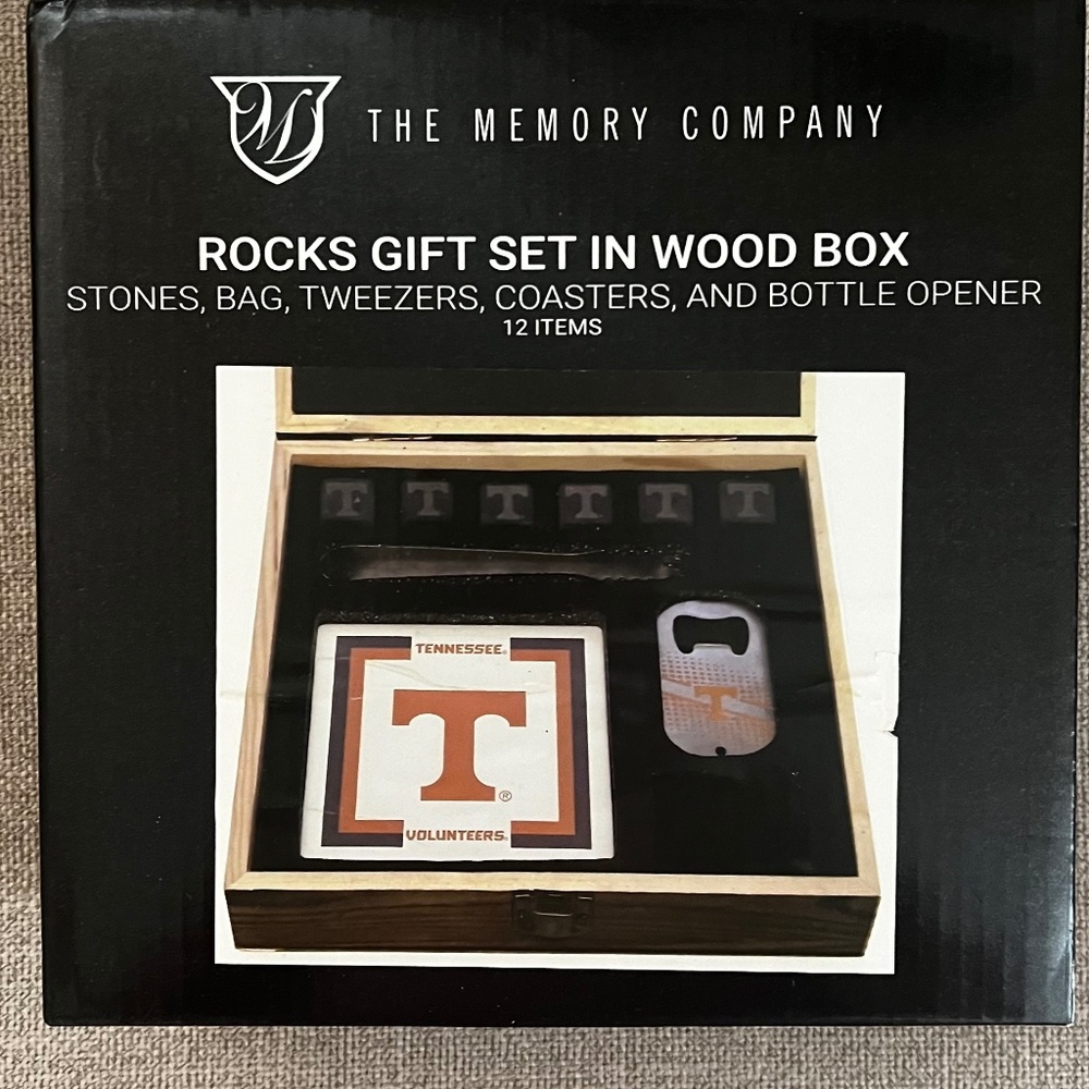 COLLEGIATE ROCKS GIFT SET IN WOOD BOX TENNESSEE
